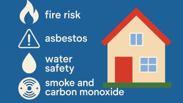 Safety actions, particularly those linked to fire risk, asbestos, water safety and the management of smoke and carbon monoxide.