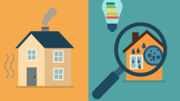 Decent Homes Standard graphic with energy efficiency chart and mould and damp symbols