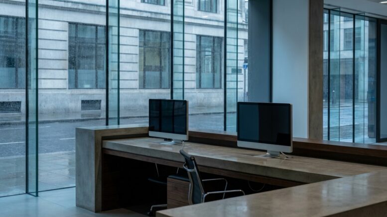 Empty office reception as bridging lender enters administration