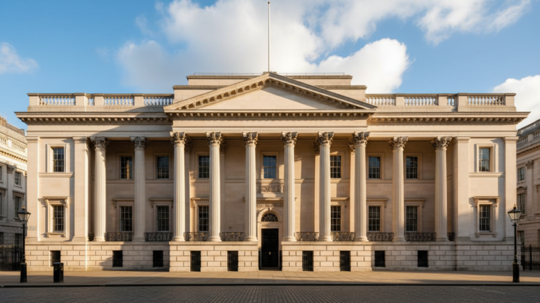 Bank of England building in sunlight