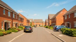 British residential street with red brick houses