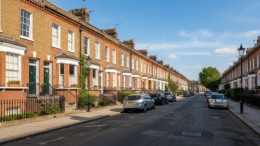 London terraced houses on residential street