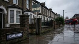 London terraced houses with To Let sign