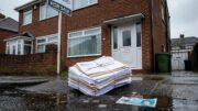 British suburban house with court documents
