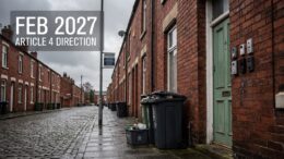 Preston terraced houses with Article 4 Direction planning notice