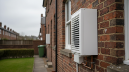 Heat pump installed on British terraced house