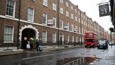 London student accommodation building with multiple To Let signs