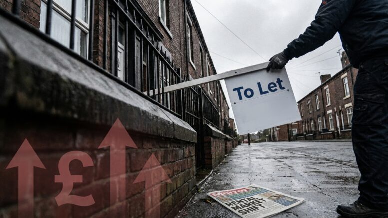 British house, 'To Let' sign removed, rent rise