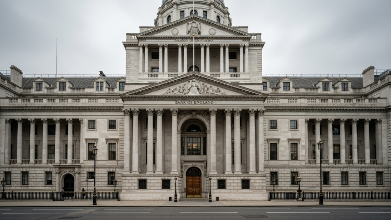 Bank of England building on Threadneedle Street London