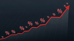 Rising mortgage rate trend with percentage symbols
