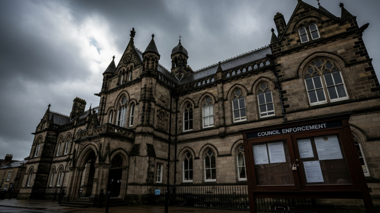 Calderdale council building with overcast sky