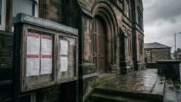 UK council building with enforcement notices on display