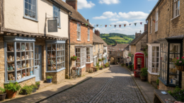 Somerset market town high street in Frome