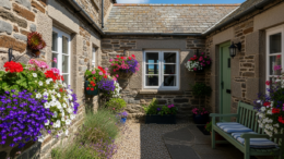 British seaside holiday cottage with coastal views