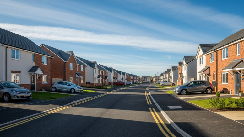 New-build housing estate in British suburb