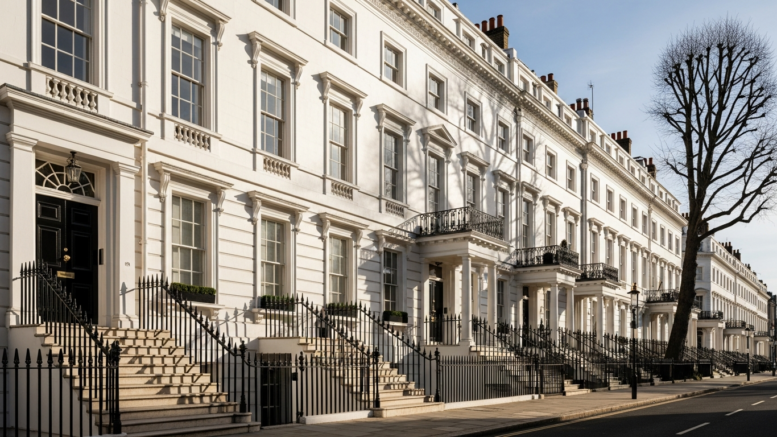 Georgian townhouses in London Mayfair district