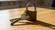 Keys and padlock symbolising property security for landlords