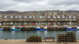 Scottish coastal town terraces reflecting affordable house prices