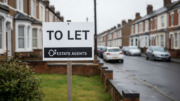 To Let sign outside UK terraced house