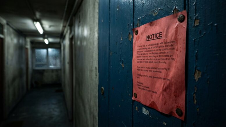 Section 21 eviction notice on apartment door