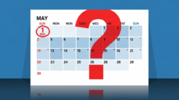 May calendar with 1st circled and question mark overlay