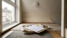 Property inspection checklist in rental flat hallway