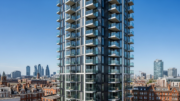 Modern high-rise residential apartment building exterior