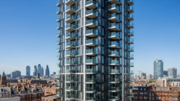 Modern high-rise residential apartment building exterior
