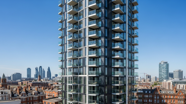 Modern high-rise residential apartment building exterior