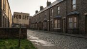 British terraced street with For Let sign
