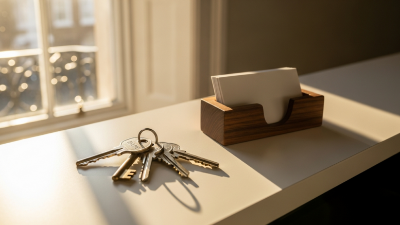 Letting agent compliance documentation on desk