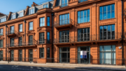 London rental property exterior with To Let sign in summer