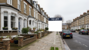 London residential street with Victorian terraced houses