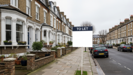 London residential street with Victorian terraced houses
