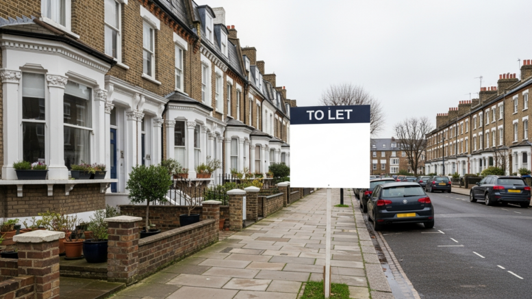 London residential street with Victorian terraced houses