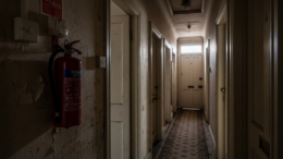 Fire safety equipment in cramped HMO hallway
