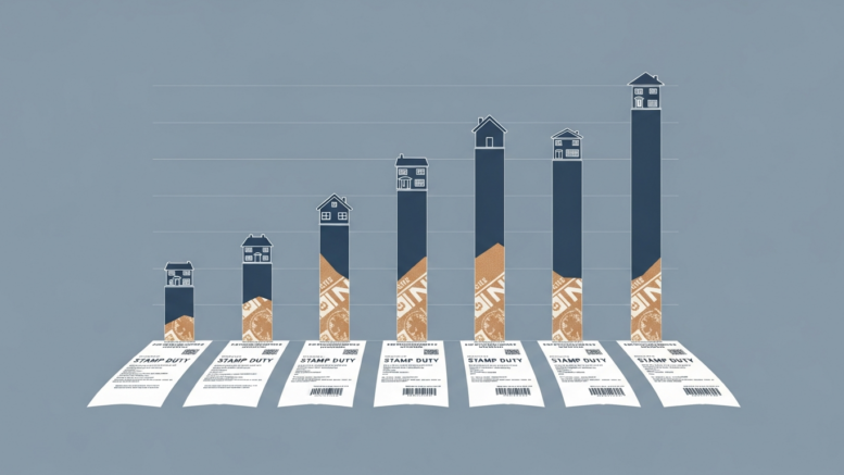 UK property transactions graphic with house icons
