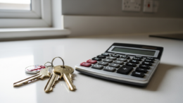 House keys on kitchen counter in British rental flat