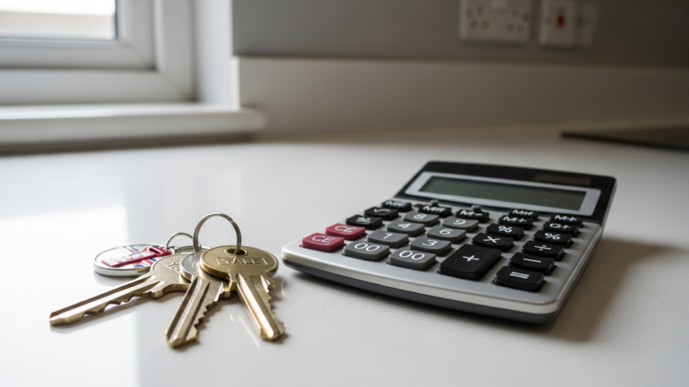 House keys on kitchen counter in British rental flat