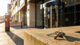 Apartment entrance with landlord keys