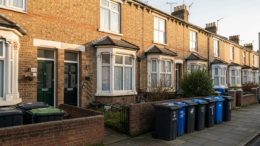 Realistic UK HMO townhouse exterior for lender story