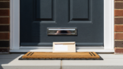 UK rental front door with paperwork envelope