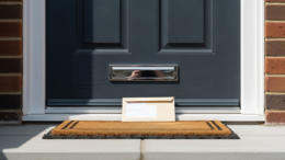 UK rental front door with paperwork envelope