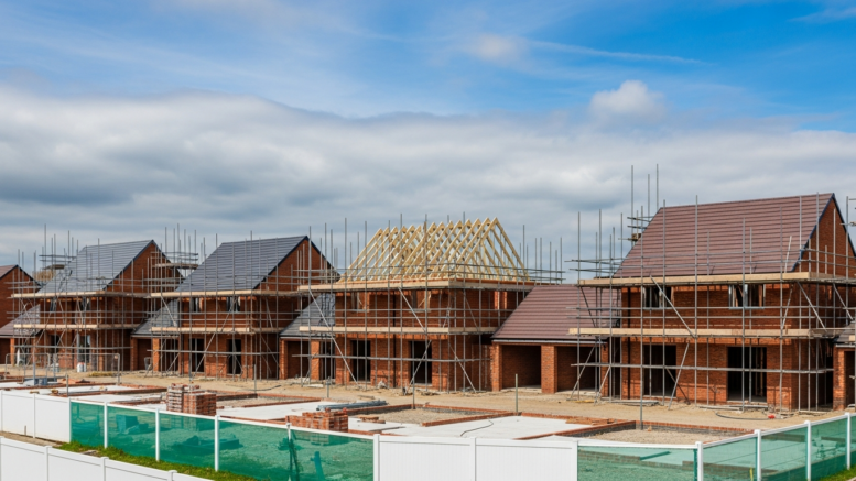 Modern UK housing development under construction