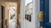 Victorian HMO entrance with multiple bells on UK terrace
