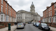 British town hall and terraced housing illustrating council landlord licensing policy