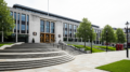 Modern British town hall exterior in daylight