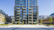 Modern UK apartment block used for rental housing