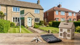 Buy-to-let mortgage scene with keys and calculator