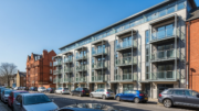 Modern British buy-to-let flats in spring daylight